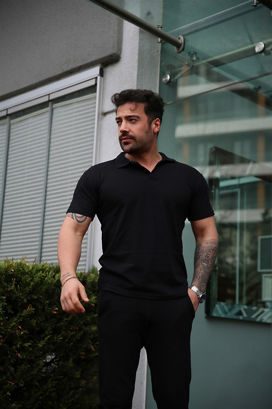 Polo YakaErkek Siyah Polo Yaka Tshirt