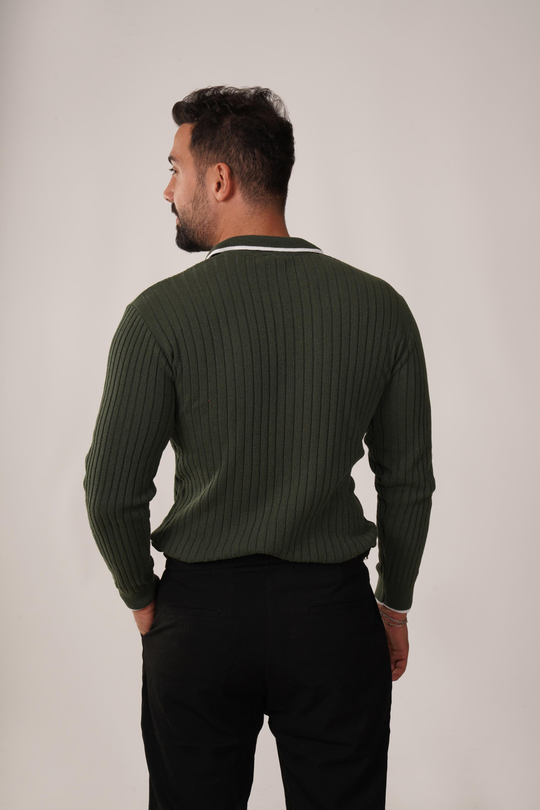 POLO YAKAHaki Fitilli Açma Yaka Polo Yaka