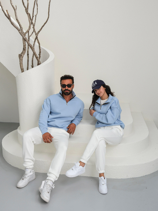 SweatBebemavi 3 İplik Oversize Compak Yarım Fermuarlı SC