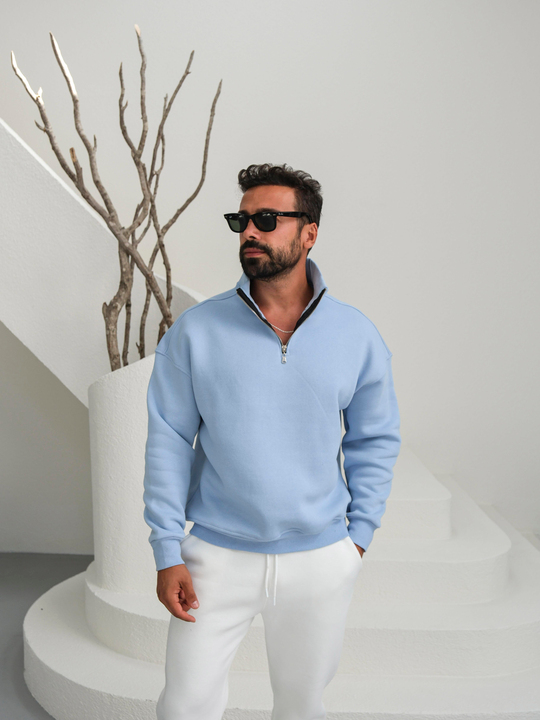 SweatBebemavi 3 İplik Oversize Compak Yarım Fermuarlı SC