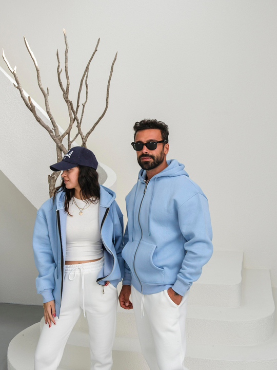 SweatBebemavi 3 İplik Oversize Compak Tam Fermuarlı Kapüşonlu SC