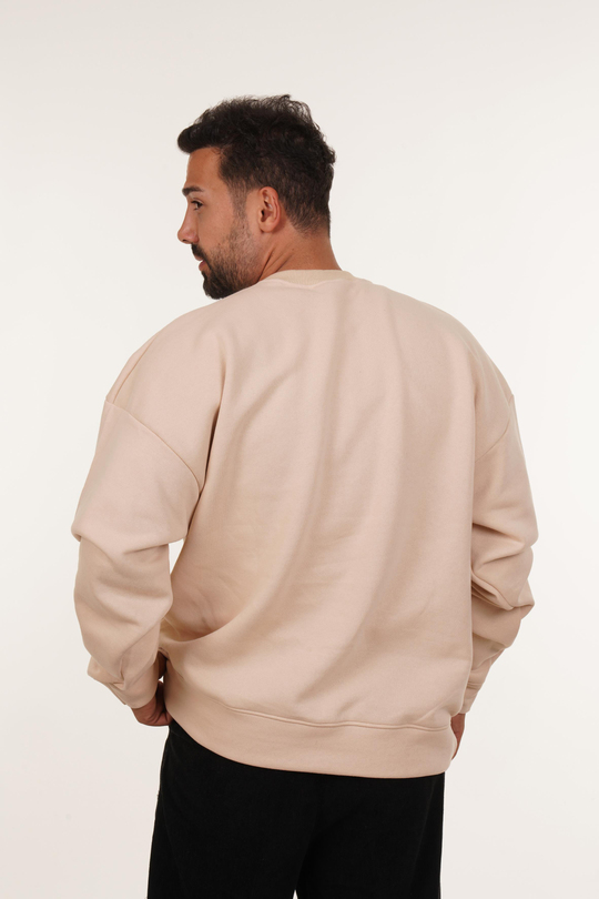 SweatBej 3 iplik Oversize Bisiklet Yaka SC