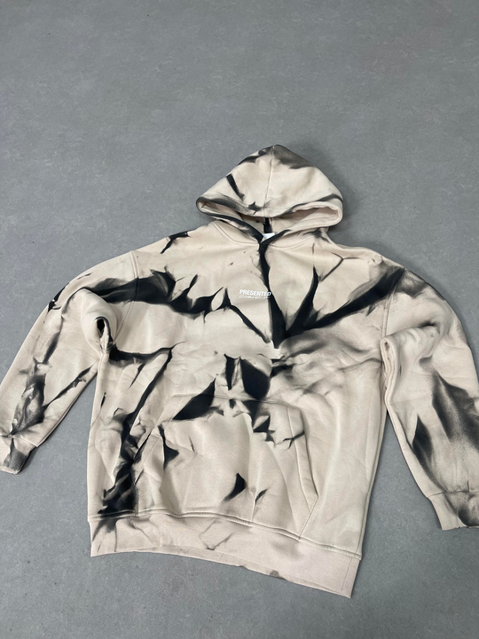 SweatBej 3 İplik Presented Yazılı Yıkalamalı Kapşonlu Sweat VMS V1029