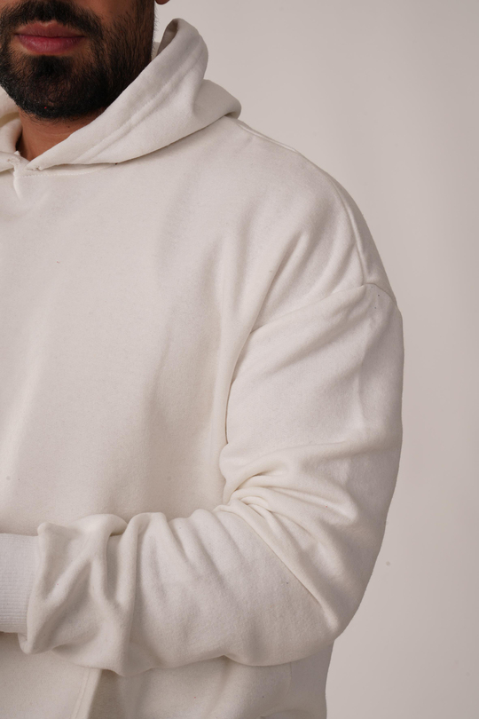 SweatBeyaz 3 İplik Kapşonlu Hoodie ZB