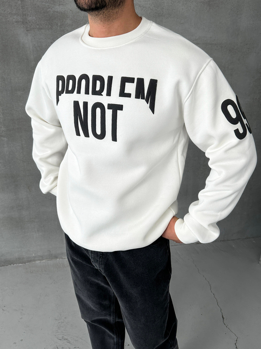 SweatBeyaz Problem Baskılı Sweat SNZ M8409