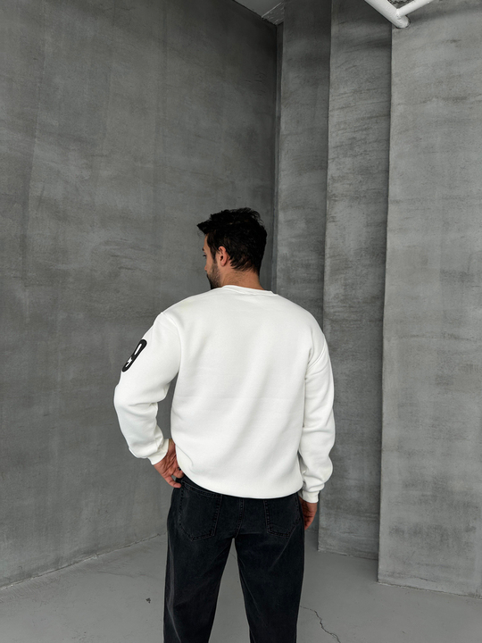 SweatBeyaz Problem Baskılı Sweat SNZ M8409