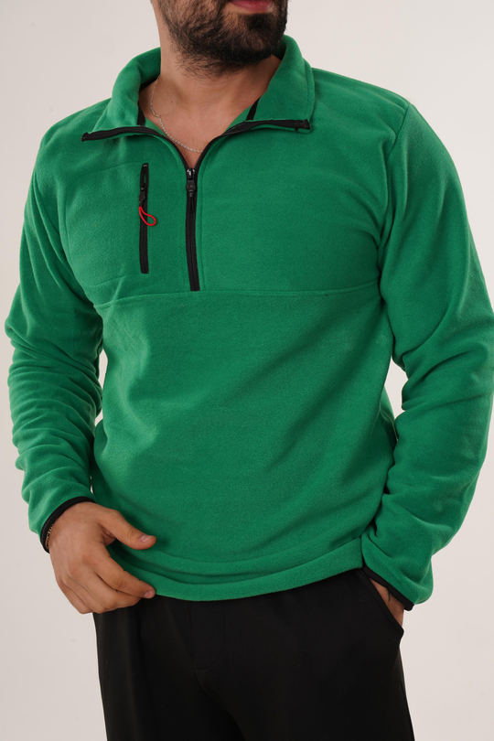 SweatÇamyeşili Göğüs Cepli Polar