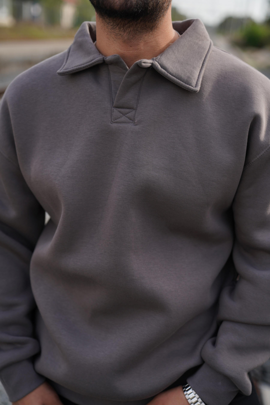 SweatFüme 3 İplik Oversize Polo yaka PLZ