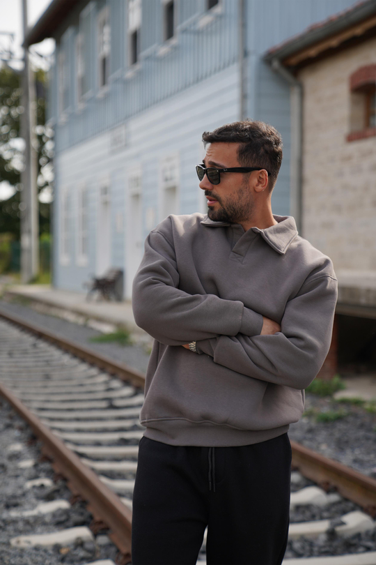 SweatFüme 3 İplik Oversize Polo yaka PLZ
