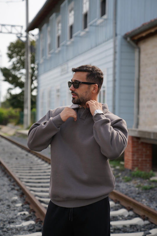 SweatFüme 3 İplik Oversize Polo yaka PLZ