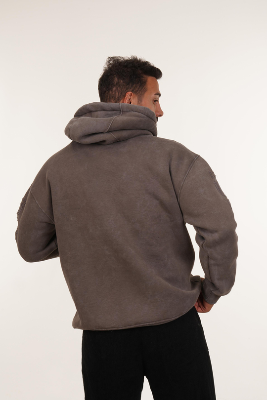 SweatFüme 777 Yazılı Kapşonlu Sweatshirt PLZ