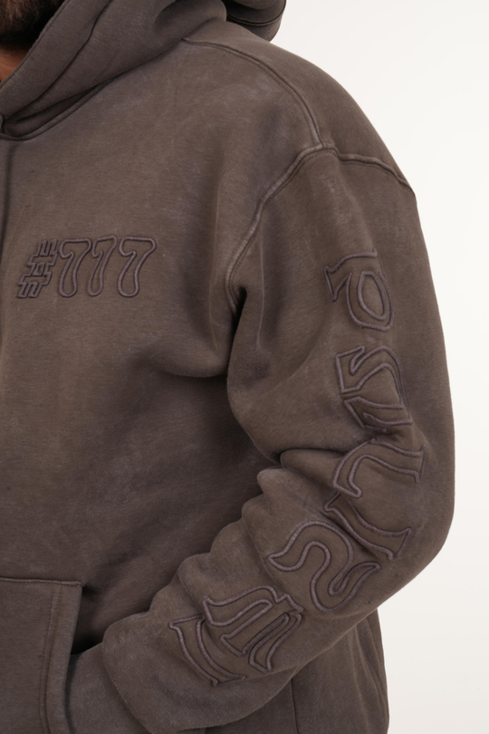 SweatFüme 777 Yazılı Kapşonlu Sweatshirt PLZ