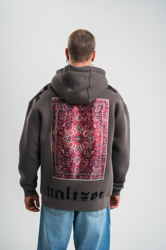 SweatFüme Yarım Polizei Nakışlı Peçli Kapşonlu Sweatshirt PLZ