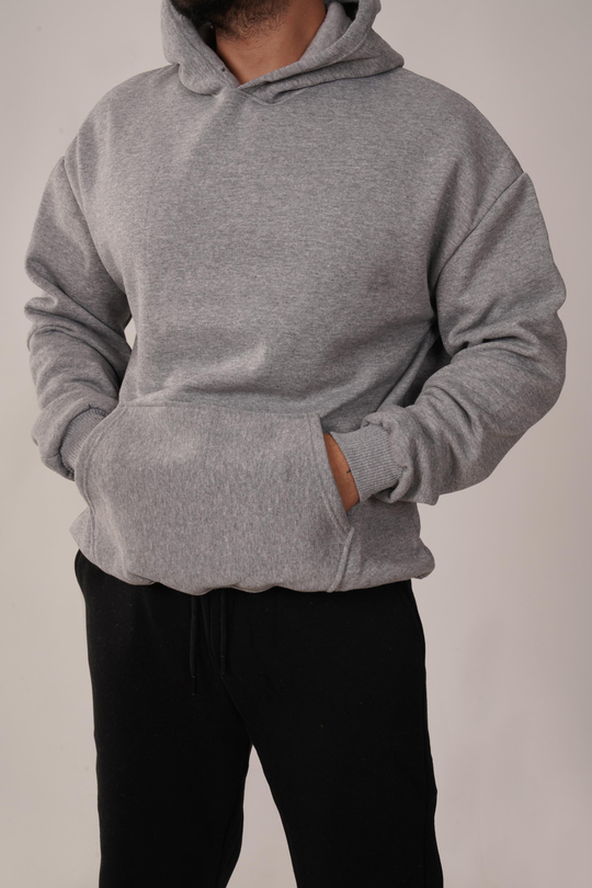 SweatGri 3 İplik Kapşonlu Hoodie ZB