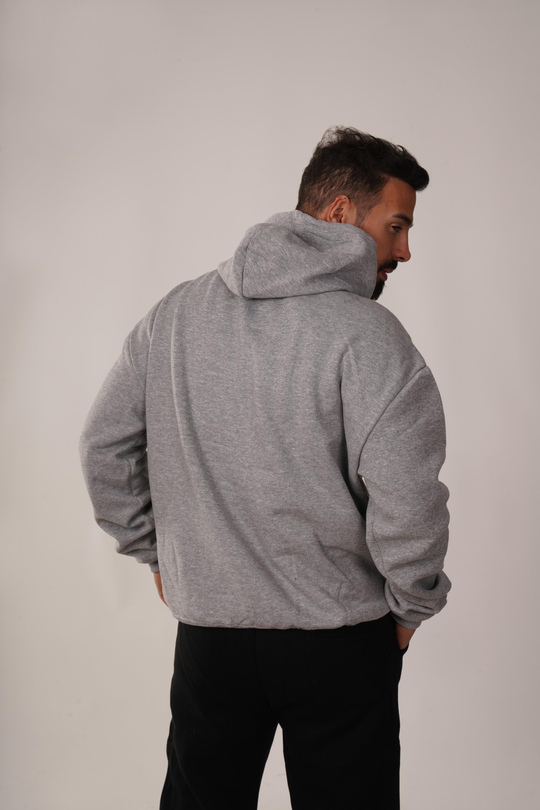 SweatGri 3 İplik Kapşonlu Hoodie ZB