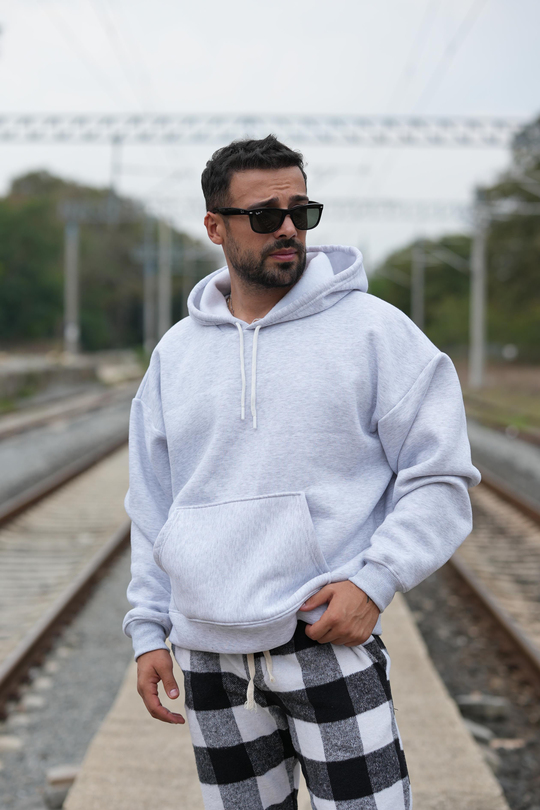 SweatKarmelanj 3 İPLİK ŞARDONLU OVERSİZE KAPŞONLU SC