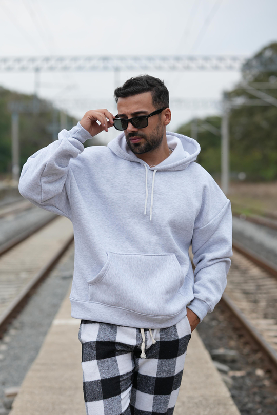 SweatKarmelanj 3 İPLİK ŞARDONLU OVERSİZE KAPŞONLU SC
