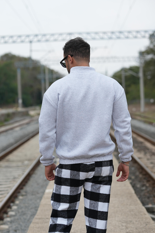 SweatKarmelanj 3 iplik yarım fermuarlı sweatshirt SC