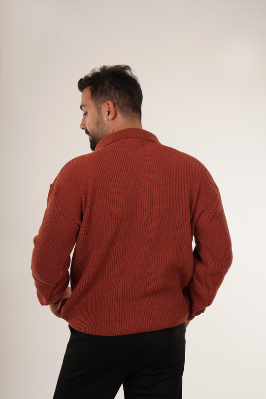 SweatKiremit Selanik Polo Fermuarlı Kazak