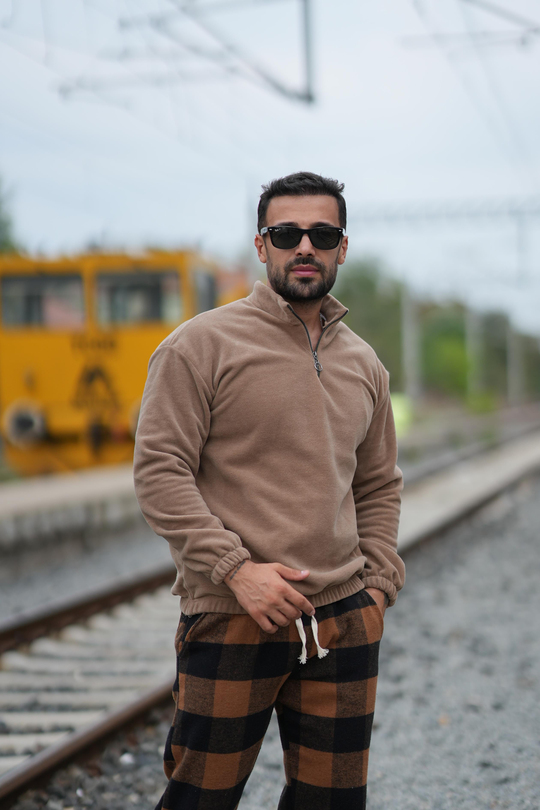 SweatKREM yarım fermuarlı polar SC