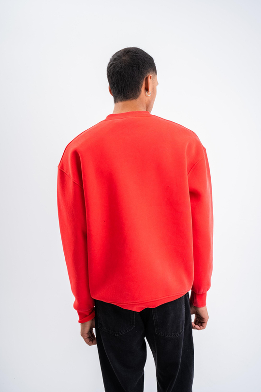 SweatNarçiçeği 3 İplik Oversize Yıkamalı Bisiklet Yaka Sweatshirt PLZ