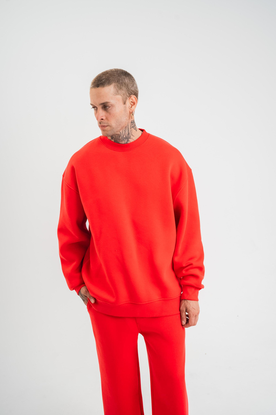 SweatNarçiçeği Düz 3 İplik Bisiklet Yaka Sweatshirt PLZ