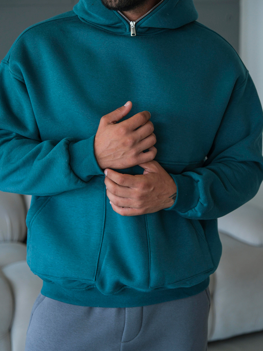 SweatPetrol 3 İplik Kapşonu Fermuarlı Sweatshirt VS1023