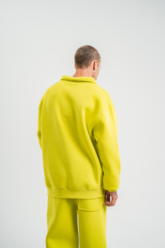 SweatSarı 3 İplik Oversize Polo yaka PLZ