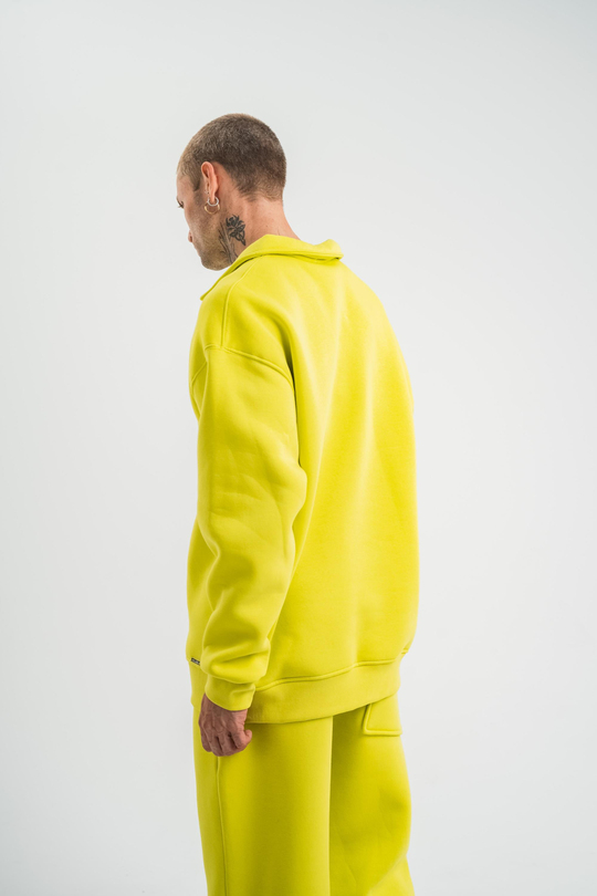 SweatSarı 3 İplik Oversize Polo yaka PLZ