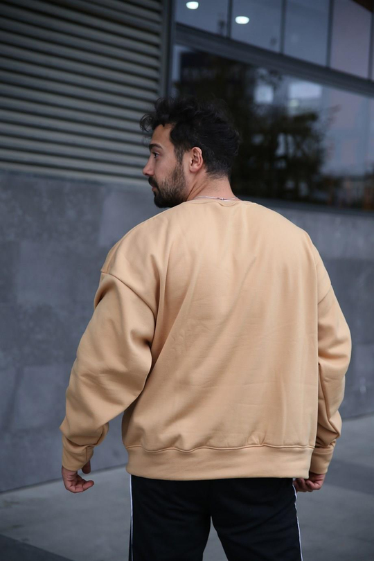 SWEATSHİRT3 İplik Krem Bisiklet Yaka Sweatshirt 2