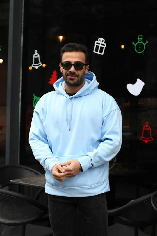 SWEATSHİRTBebemavi 3 İplik Oversize Kapşonlu Hoodie GK799
