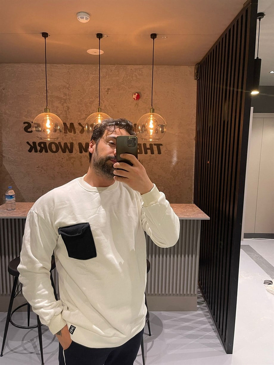 SWEATSHİRTBeyaz 3 İplik Göğüs Kapaklı Cepli Sweatshirt TB
