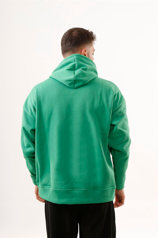 SWEATSHİRTÇamyeşili 3 İplik Oversize Kapşonlu Hoodie SC