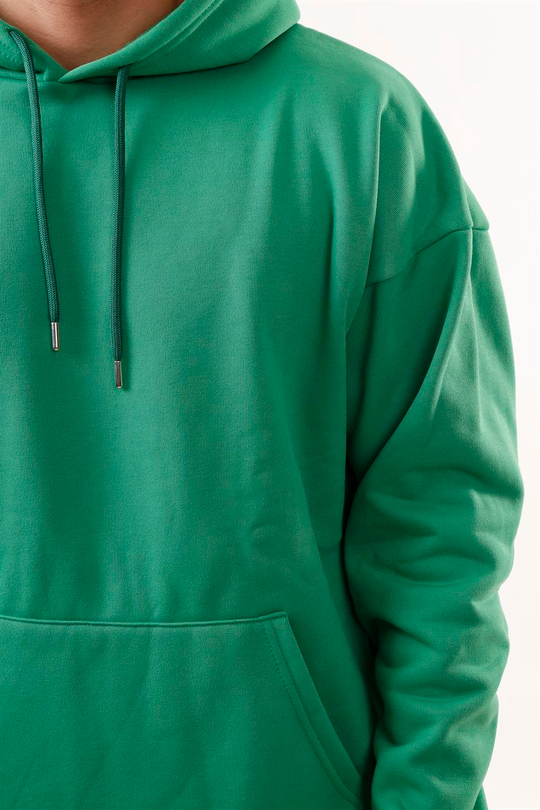 SWEATSHİRTÇamyeşili 3 İplik Oversize Kapşonlu Hoodie SC
