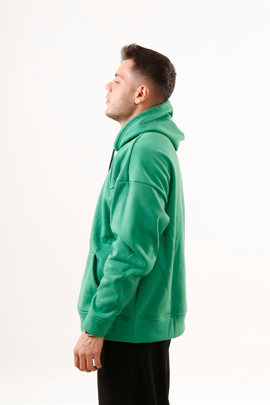 SWEATSHİRTÇamyeşili 3 İplik Oversize Kapşonlu Hoodie SC
