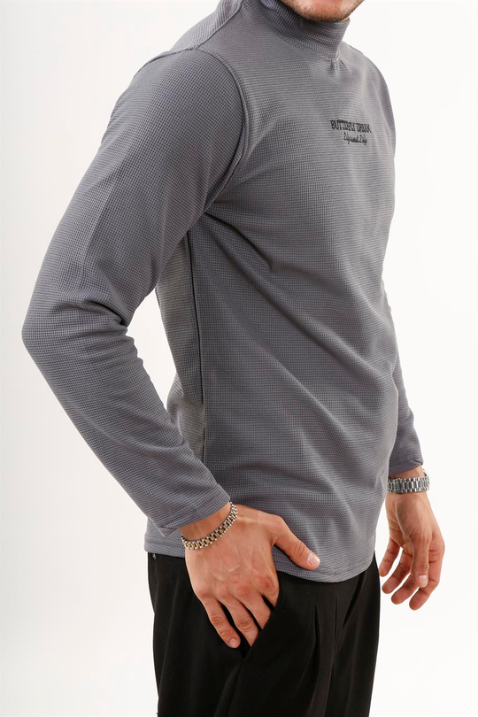 SWEATSHİRTFüme BUTTERFLY Nakışlı Yarım Boğazlı 3 İplik Şardonlu Sweatshirt MSS