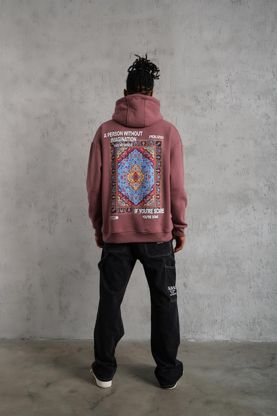 SWEATSHİRTGülkurusu IF YOU SCAR Baskılı 3 İplik Kapşonlu Oversize Sweatshirt