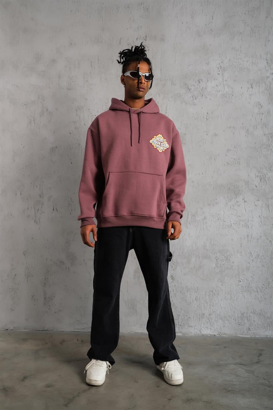SWEATSHİRTGülkurusu IF YOU SCAR Baskılı 3 İplik Kapşonlu Oversize Sweatshirt