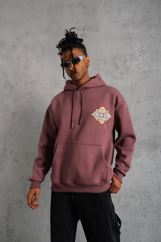 SWEATSHİRTGülkurusu IF YOU SCAR Baskılı 3 İplik Kapşonlu Oversize Sweatshirt