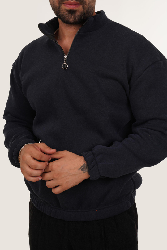SWEATSHİRTLacivert 3 iplik yarım fermuarlı sweatshirt SC