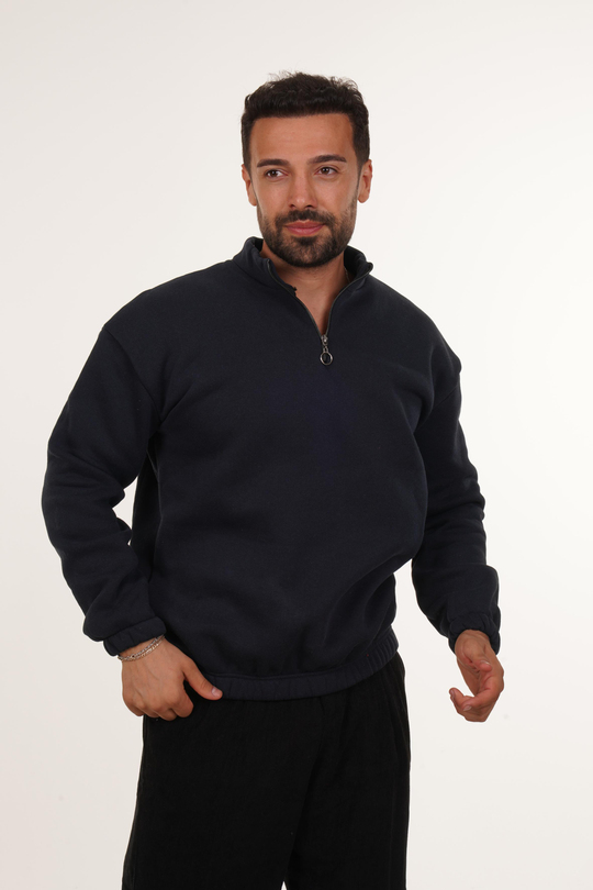 SWEATSHİRTLacivert 3 iplik yarım fermuarlı sweatshirt SC
