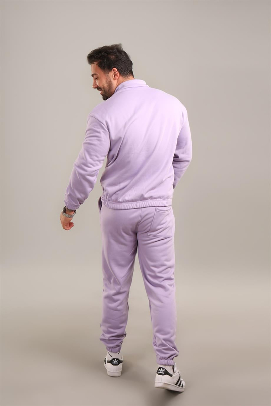 SWEATSHİRTLila 3 İplik Lastikli Yarım Fermuarlı Sweat SC