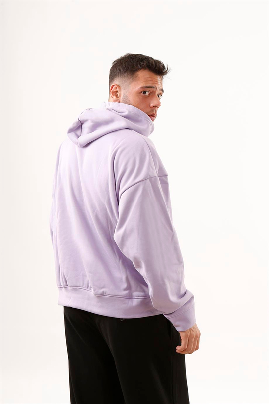 SWEATSHİRTLila 3 İplik Oversize Kapşonlu Hoodie SC