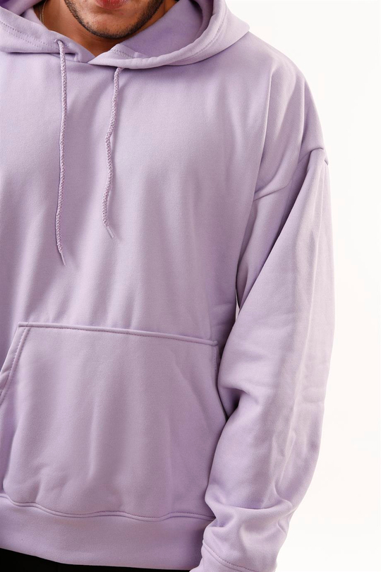 SWEATSHİRTLila 3 İplik Oversize Kapşonlu Hoodie SC