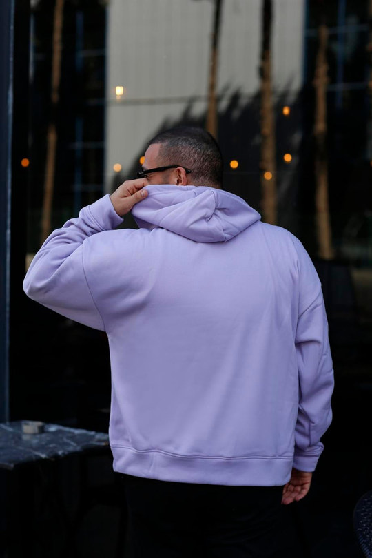 SWEATSHİRTLila 3 İplik Oversize Kapşonlu Hoodie Sweatshirt SC
