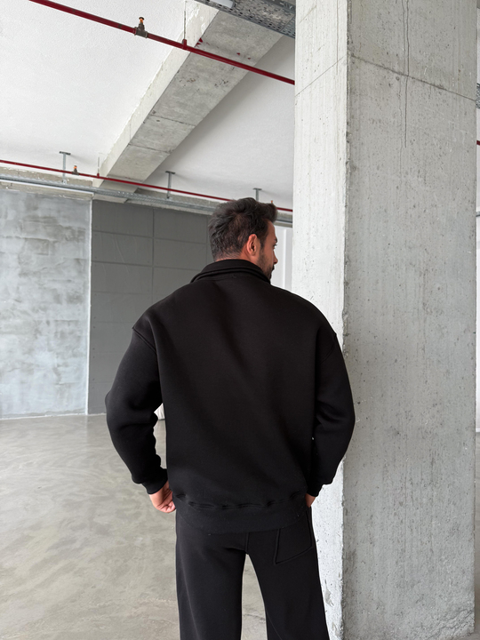 SWEATSHİRTSiyah 3 İplik Polo Yaka SC