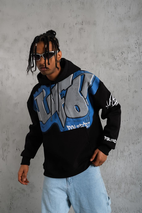 SWEATSHİRTSiyah UFO361 Baskılı 3 İplik Oversize Sweatshirt  PlZ