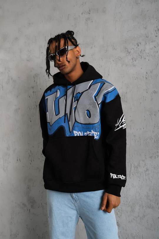 SWEATSHİRTSiyah UFO361 Baskılı 3 İplik Oversize Sweatshirt  PlZ