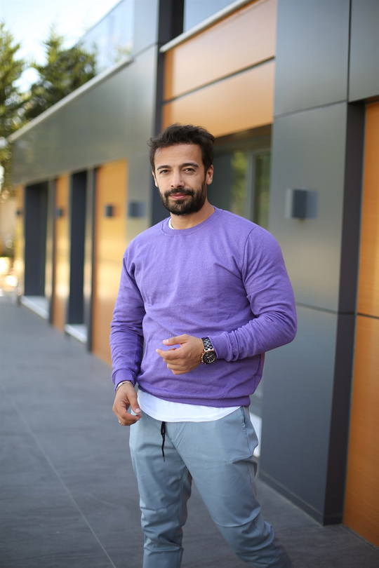 SWEATSHİRTUnisex 2 İplik Lila Sweatshirt 