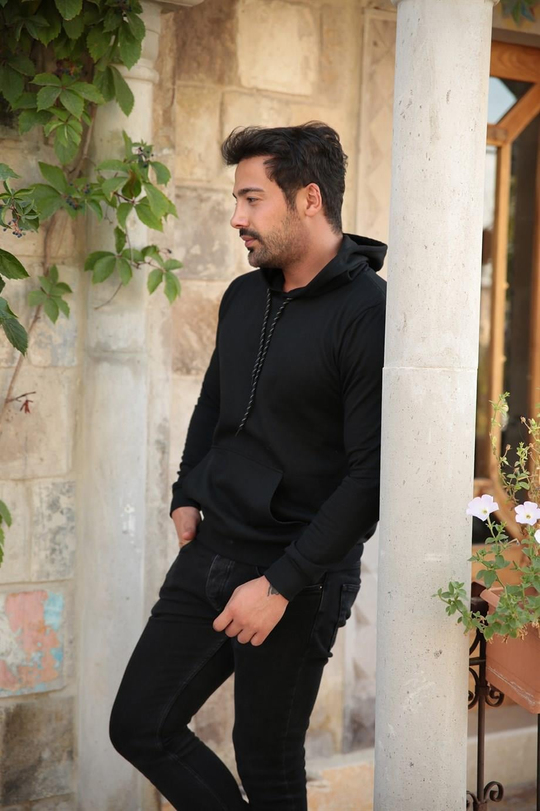 SWEATSHİRTUnisex 2 İplik Siyah Kapşonlu Sweatshirt 